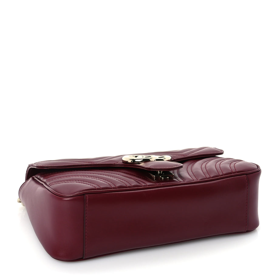 Gucci Calfskin Matelasse Small GG Marmont Shoulder Bag  Rosso Ancora Image 3