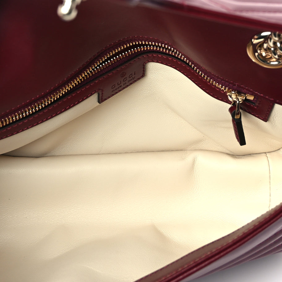 Gucci Calfskin Matelasse Small GG Marmont Shoulder Bag  Rosso Ancora Image 4