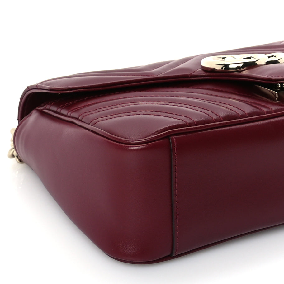 Gucci Calfskin Matelasse Small GG Marmont Shoulder Bag  Rosso Ancora Image 8