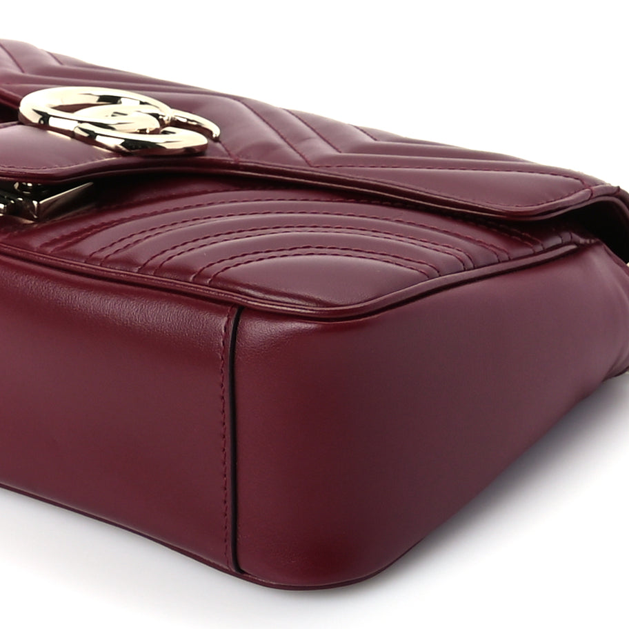 Gucci Calfskin Matelasse Small GG Marmont Shoulder Bag  Rosso Ancora Image 9
