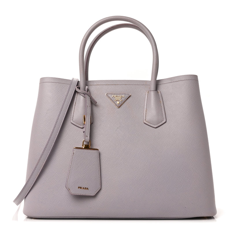  Prada Saffiano Cuir Small Double Bag Glicine