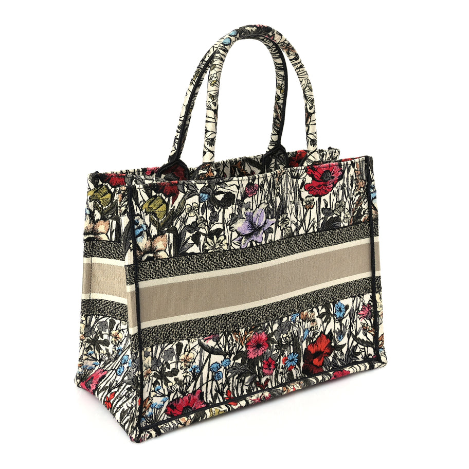 Christian Dior Canvas Embroidered Medium Mille Fleurs Book Tote Multicolor Image 2