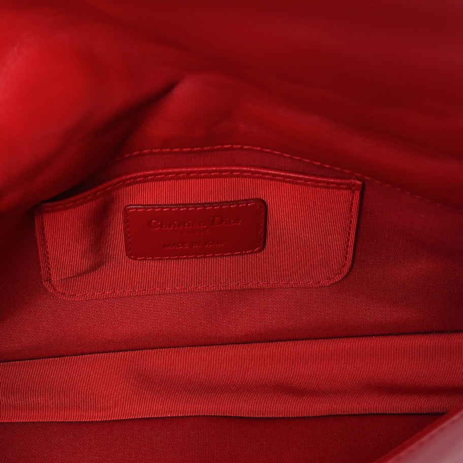 Christian Dior Lambskin Cannage Lady Dior Convertible Clutch Red Image 4