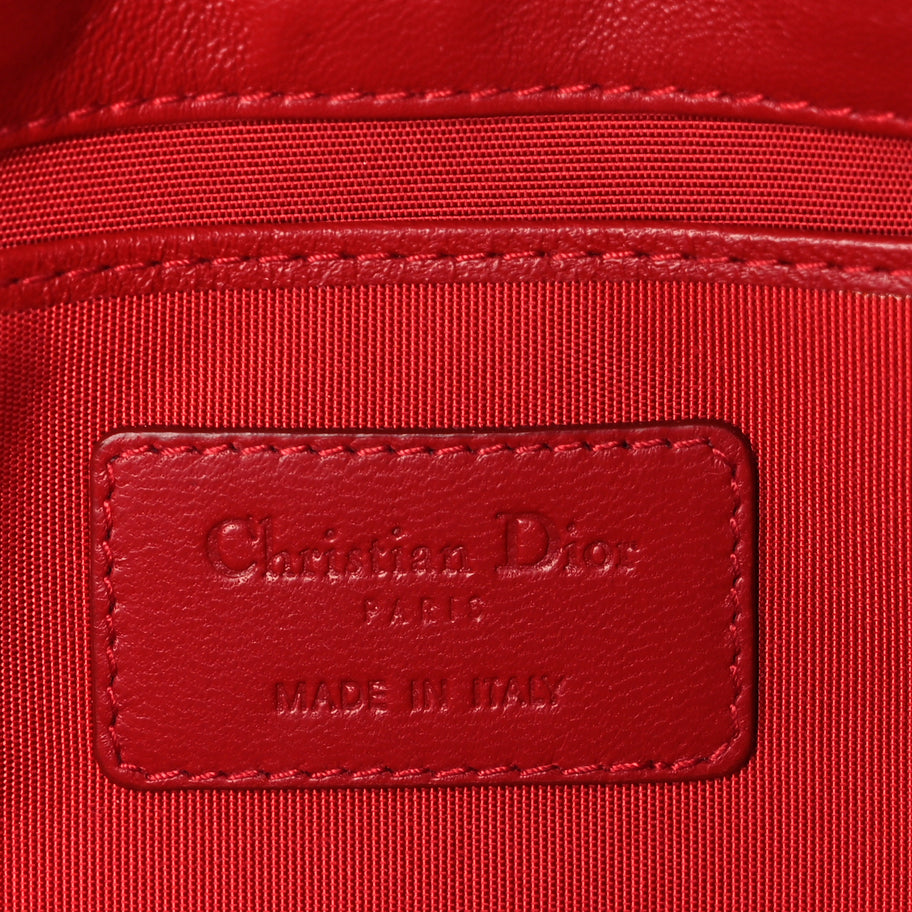 Christian Dior Lambskin Cannage Lady Dior Convertible Clutch Red Image 5