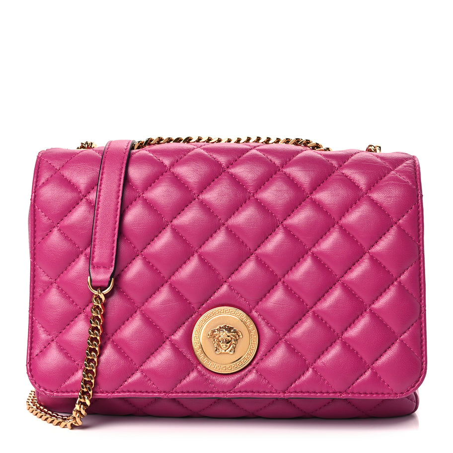 Versace Nappa Quilted Medusa Chain Crossbody Pink Image 1