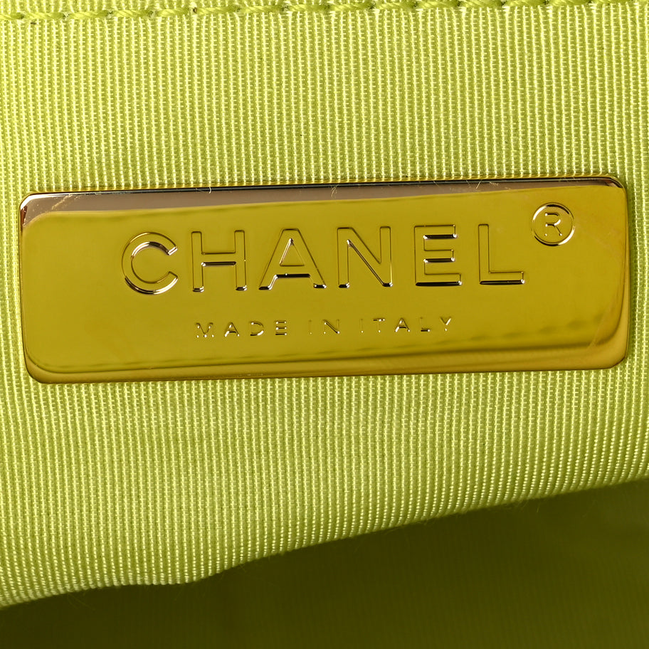 Chanel Shiny Lambskin Quilted Medium Chanel 19 Flap  Neon Yellow Image 5