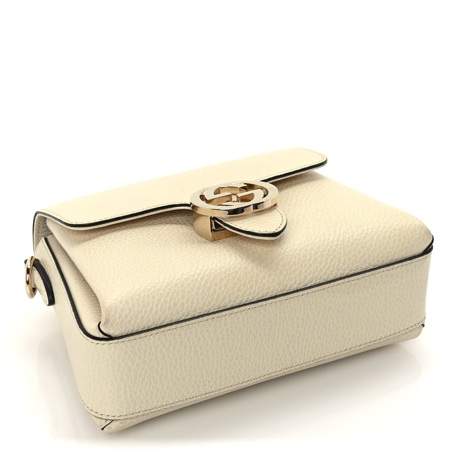 Gucci Dollar Calfskin Interlocking G Crossbody Bag Mystic White Image 3
