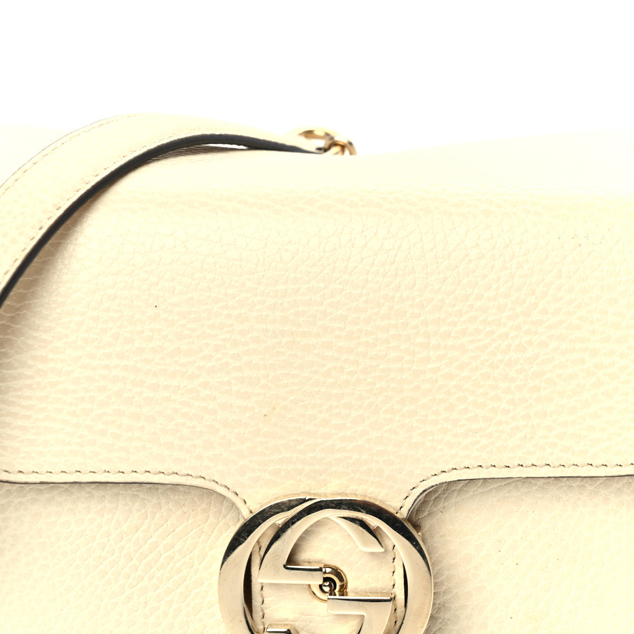 Gucci Dollar Calfskin Interlocking G Crossbody Bag Mystic White Image 6