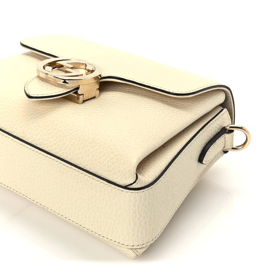 Gucci Dollar Calfskin Interlocking G Crossbody Bag Mystic White Image 8