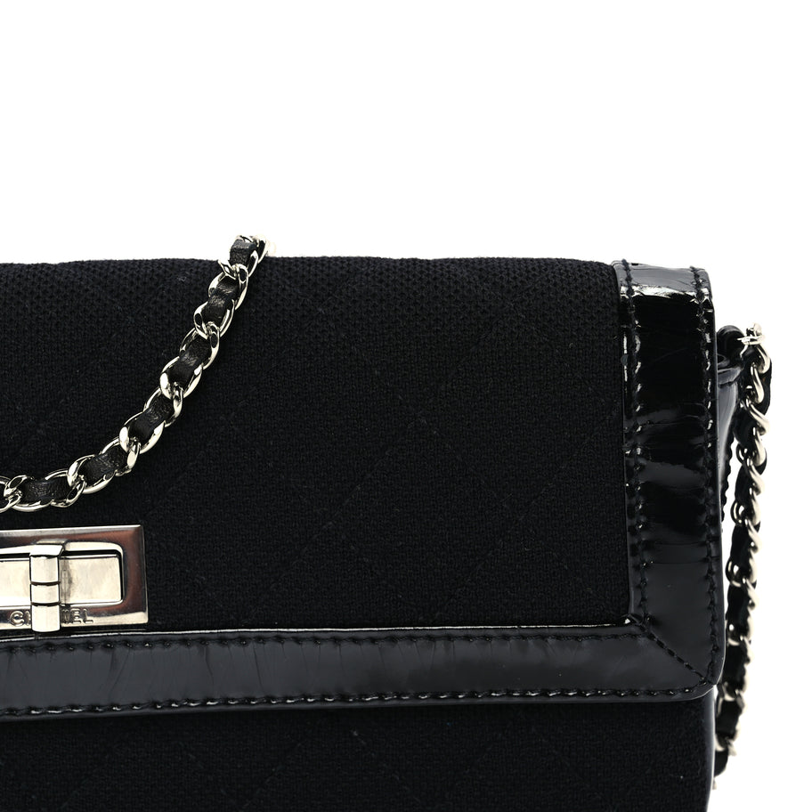 Chanel Jersey Patent Quilted 2.55 Reissue East West Flap Black Image 7