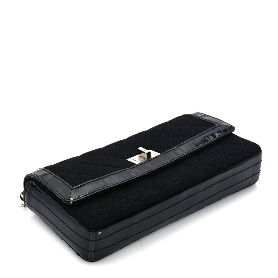 Chanel Jersey Patent Quilted 2.55 Reissue East West Flap Black Image 8