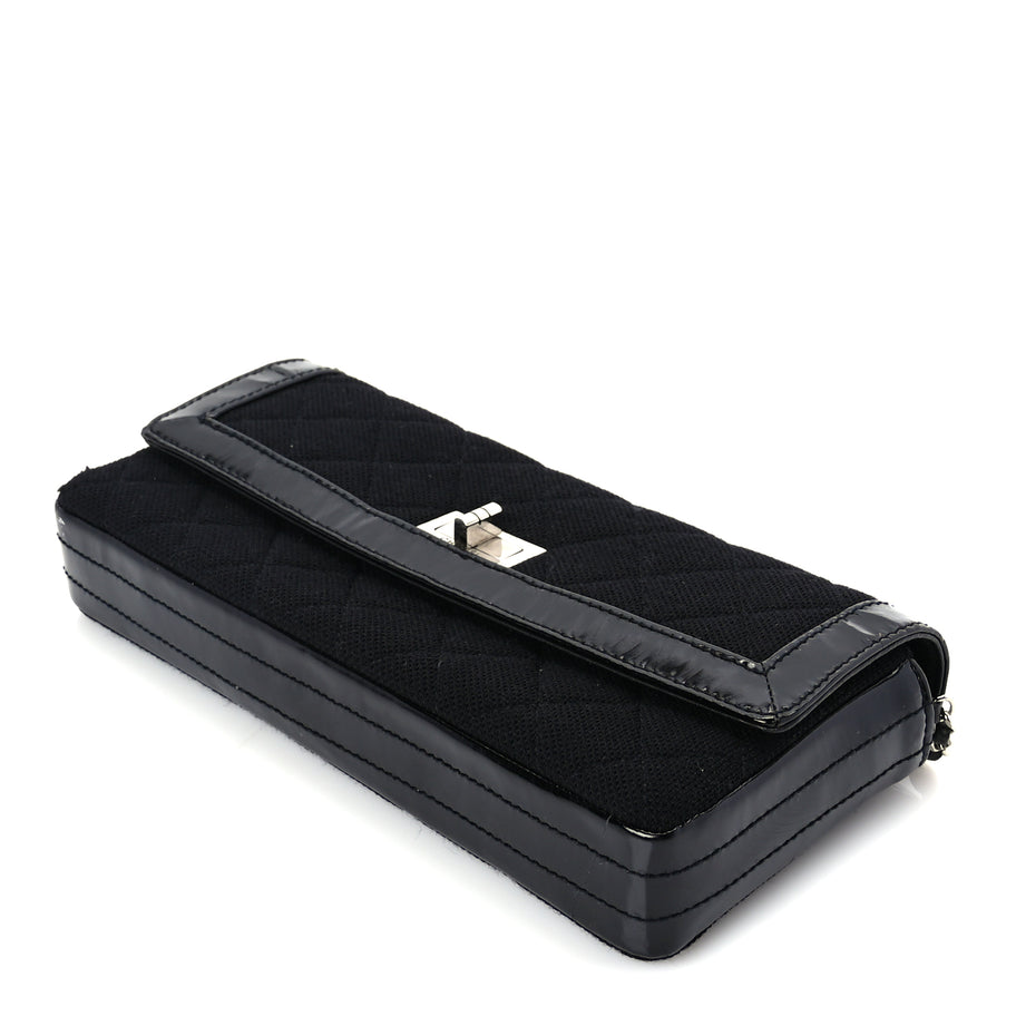 Chanel Jersey Patent Quilted 2.55 Reissue East West Flap Black Image 9