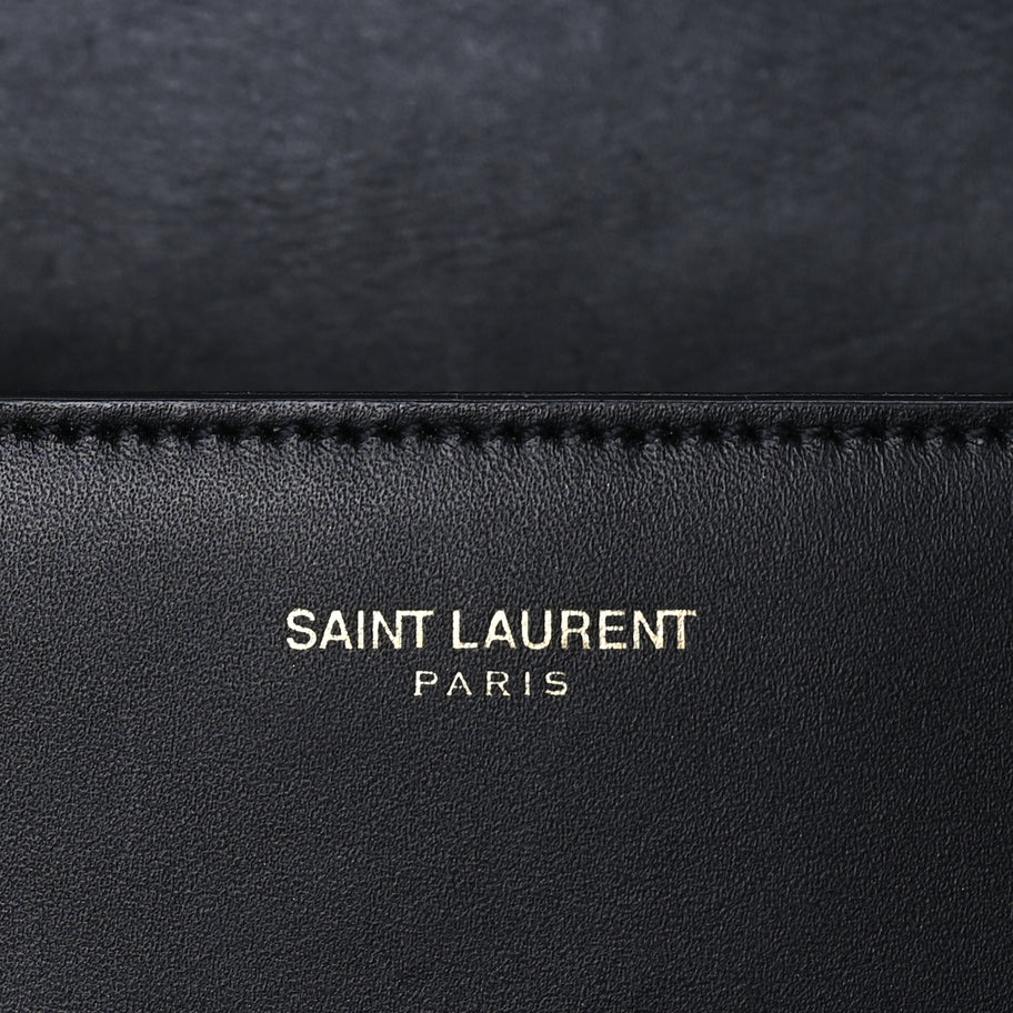 Saint Laurent Snakeskin Classic Small Monogram Universite Bag Black Image 5
