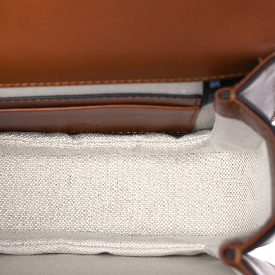 Gucci New Canvas Charisma Calfskin Crystal GG Monogram Small Bamboo 1947 Top Handle Bag Camel Ebony Image 4