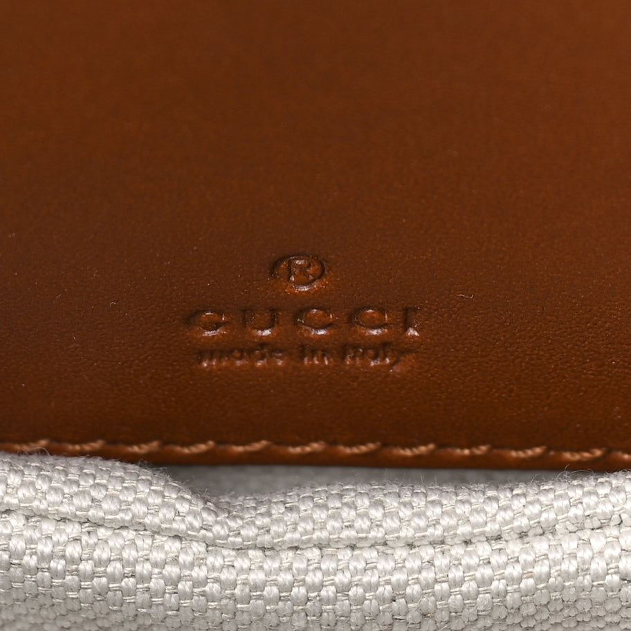 Gucci New Canvas Charisma Calfskin Crystal GG Monogram Small Bamboo 1947 Top Handle Bag Camel Ebony Image 5