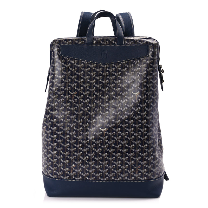  Goyard Goyardine Calfskin Cisalpin Backpack Navy
