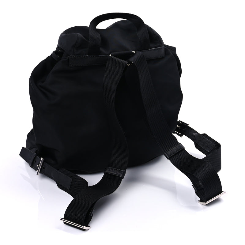  Prada Tessuto Nylon Saffiano Vela Medium Backpack  Black