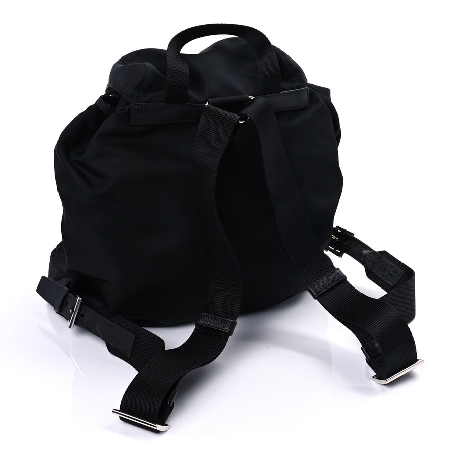 Prada Tessuto Nylon Saffiano Vela Medium Backpack  Black Image 2