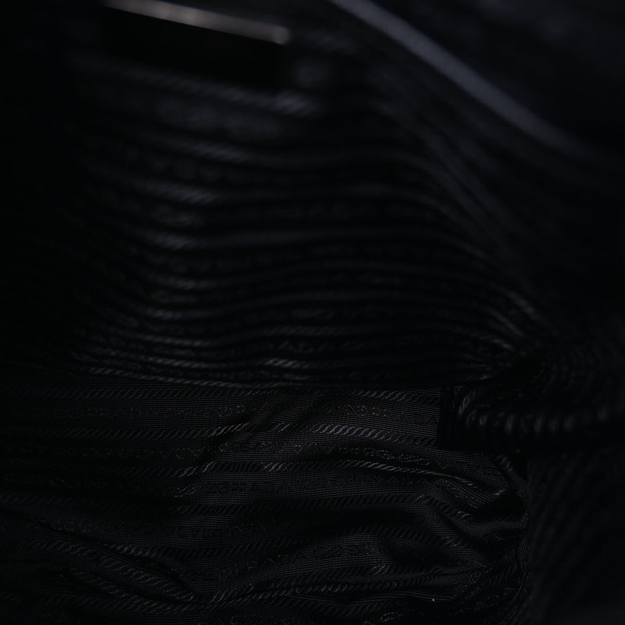 Prada Tessuto Nylon Saffiano Vela Medium Backpack  Black Image 4