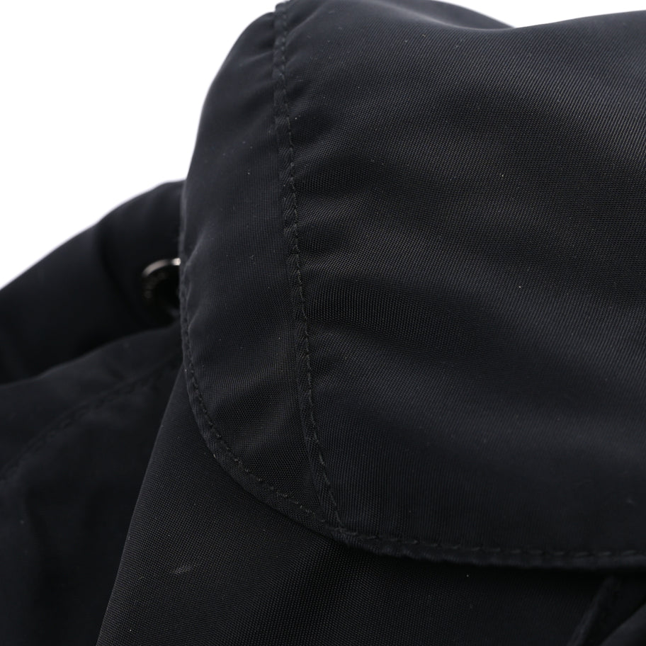 Prada Tessuto Nylon Saffiano Vela Medium Backpack  Black Image 6