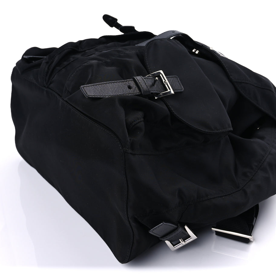 Prada Tessuto Nylon Saffiano Vela Medium Backpack  Black Image 7