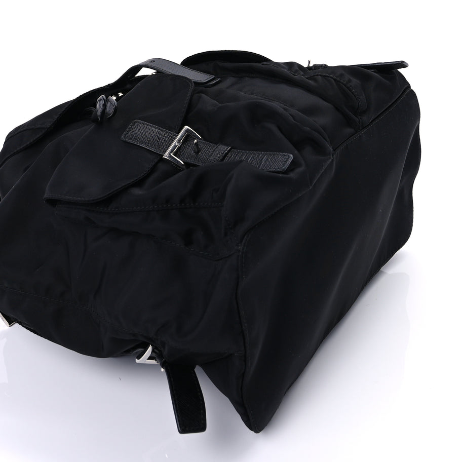 Prada Tessuto Nylon Saffiano Vela Medium Backpack  Black Image 8