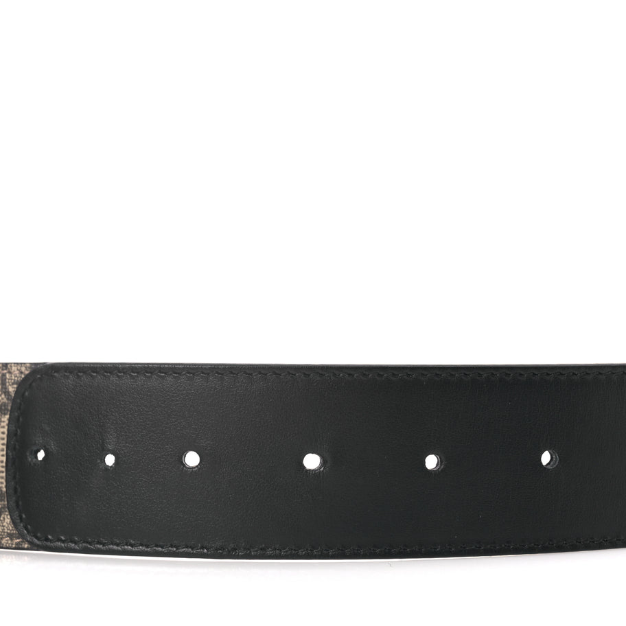 Gucci GG Supreme Monogram Matte Plutone Calfskin Double G 40mm Belt 70 28 Beige Ebony Black Image 4