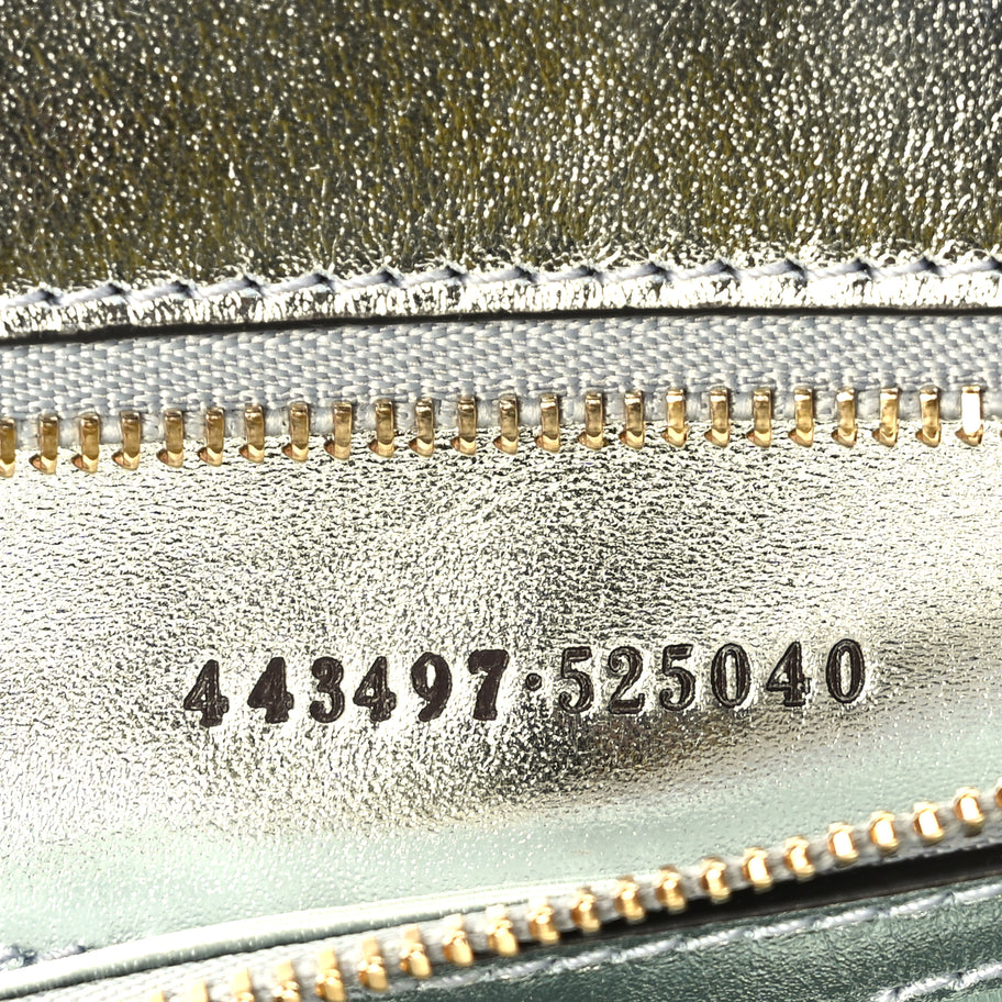 Gucci Iridescent Nappa Chevron Matelasse Small GG Marmont Shoulder Bag Iridescent Salvy Green Image 5