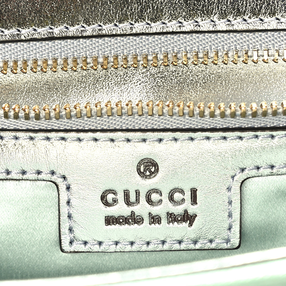 Gucci Iridescent Nappa Chevron Matelasse Small GG Marmont Shoulder Bag Iridescent Salvy Green Image 6