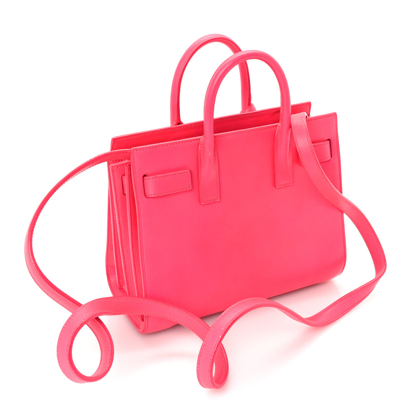  Saint Laurent Calfskin Nano Sac De Jour Lipstick Fuchsia