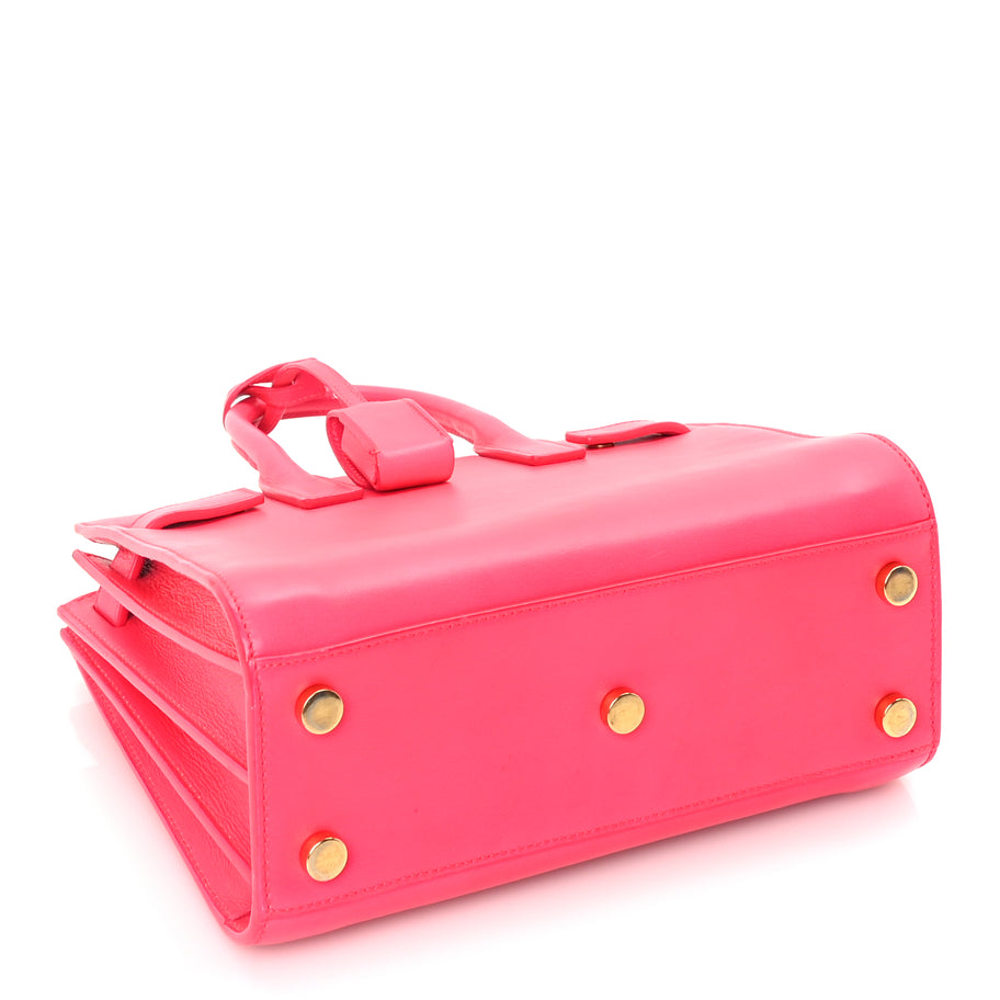 Saint Laurent Calfskin Nano Sac De Jour Lipstick Fuchsia Image 3