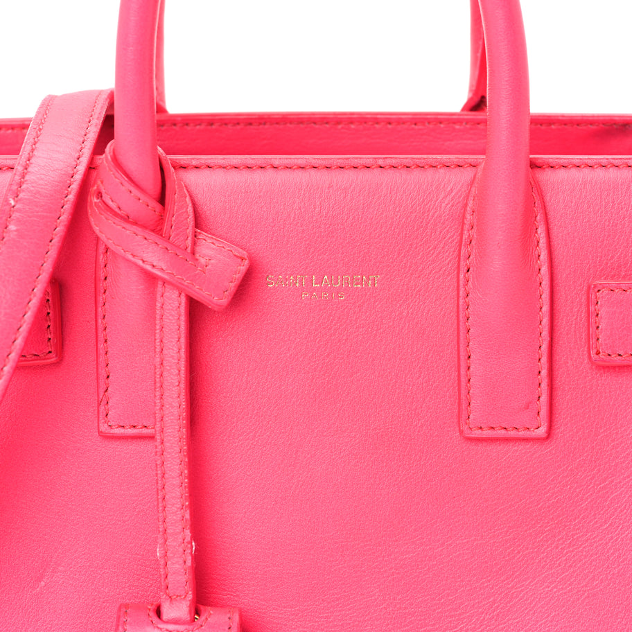 Saint Laurent Calfskin Nano Sac De Jour Lipstick Fuchsia Image 6