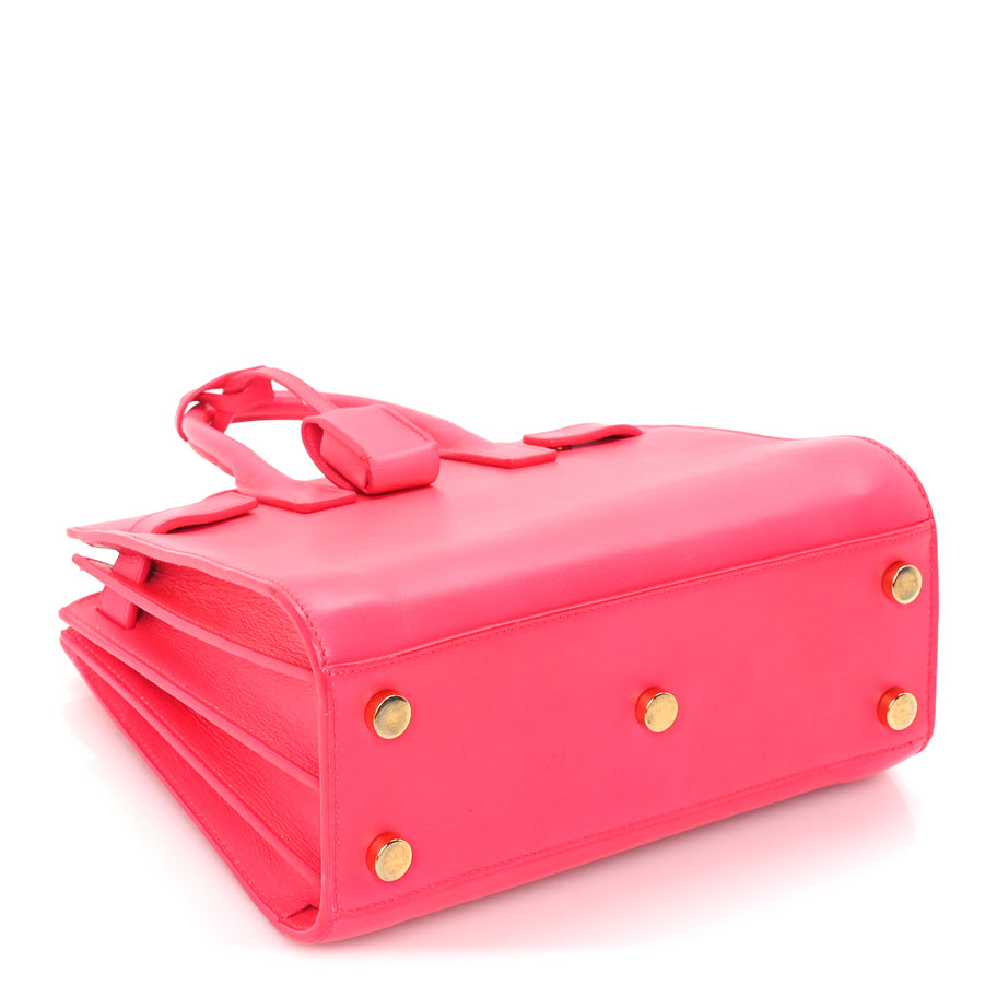 Saint Laurent Calfskin Nano Sac De Jour Lipstick Fuchsia Image 7