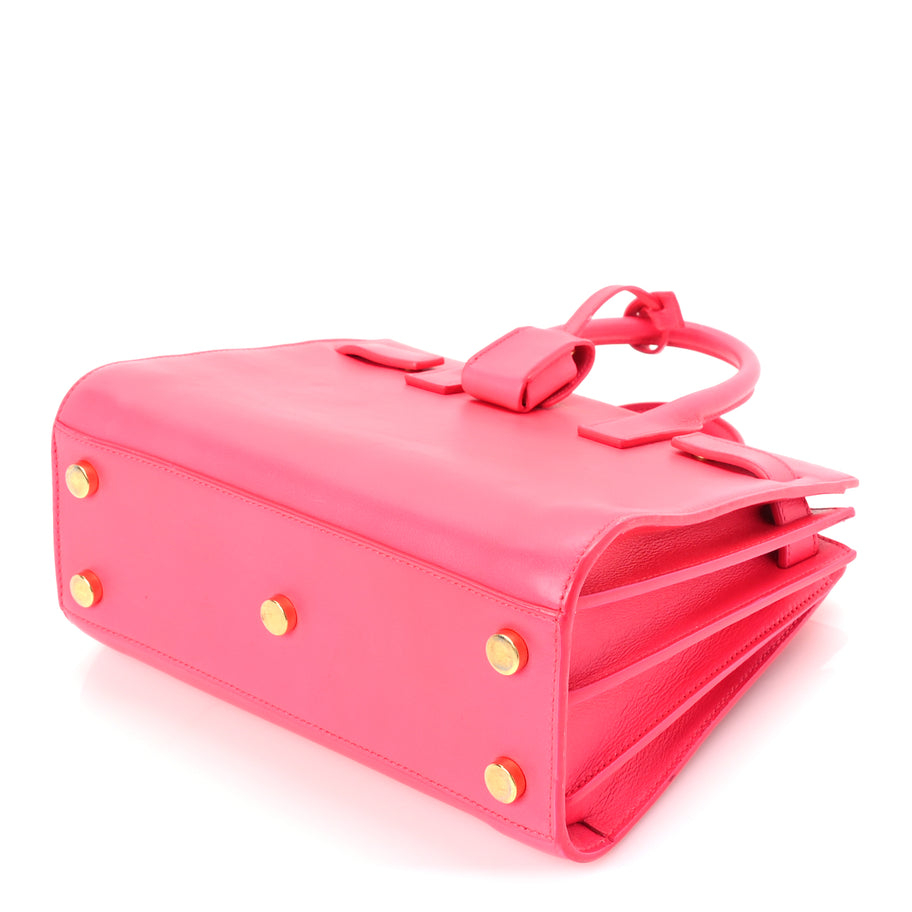 Saint Laurent Calfskin Nano Sac De Jour Lipstick Fuchsia Image 8