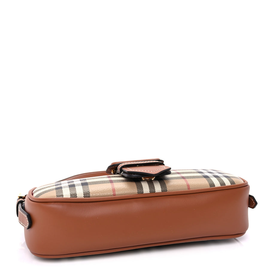 Burberry E-Canvas Vintage Check Sling Buckle Bag Briar Brown Image 3