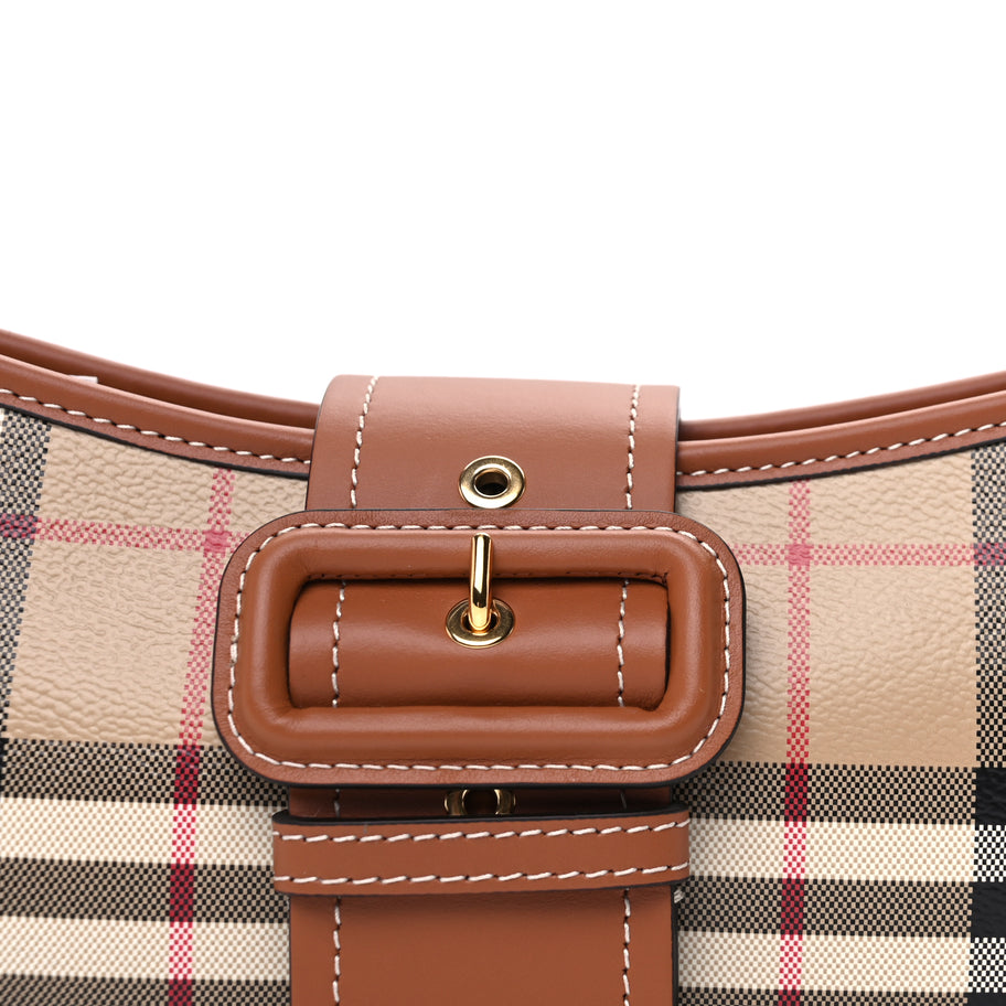 Burberry E-Canvas Vintage Check Sling Buckle Bag Briar Brown Image 6