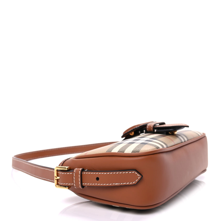 Burberry E-Canvas Vintage Check Sling Buckle Bag Briar Brown Image 8