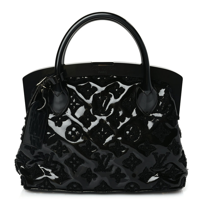  Louis Vuitton Patent Lambskin Fascination Lockit BB Frame Black