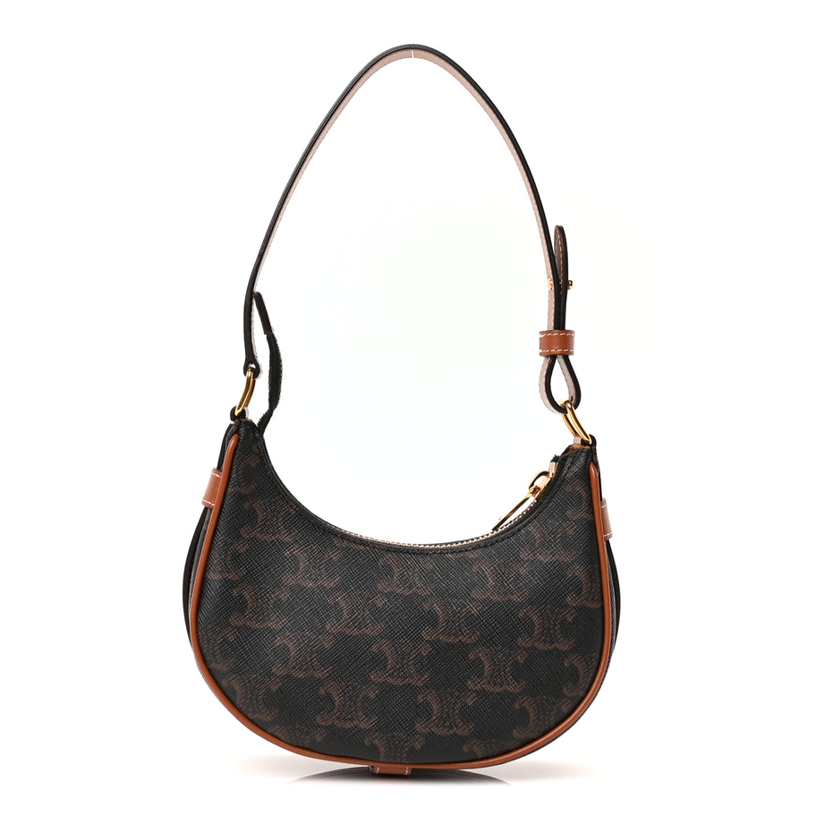 Celine Canvas Calfskin Mini Ava Triomphe Shoulder Bag Tan Image 1