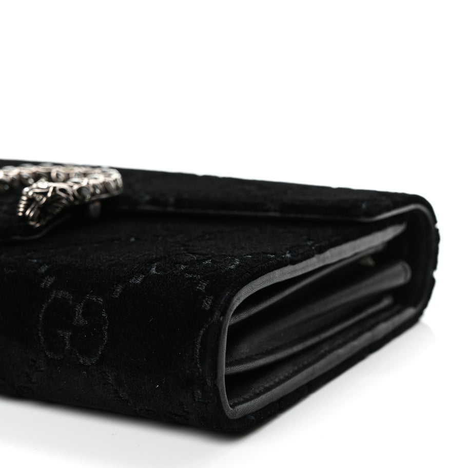 Gucci Velvet GG Monogram Mini Dionysus Chain Wallet Black Image 7