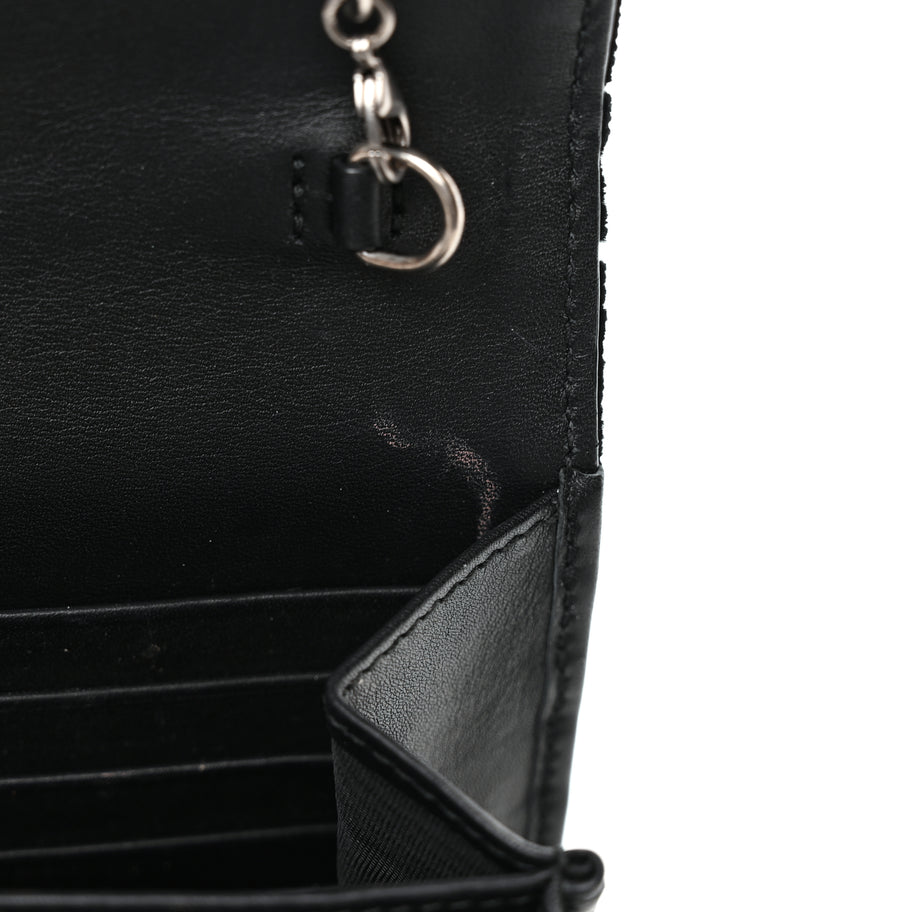 Gucci Velvet GG Monogram Mini Dionysus Chain Wallet Black Image 8