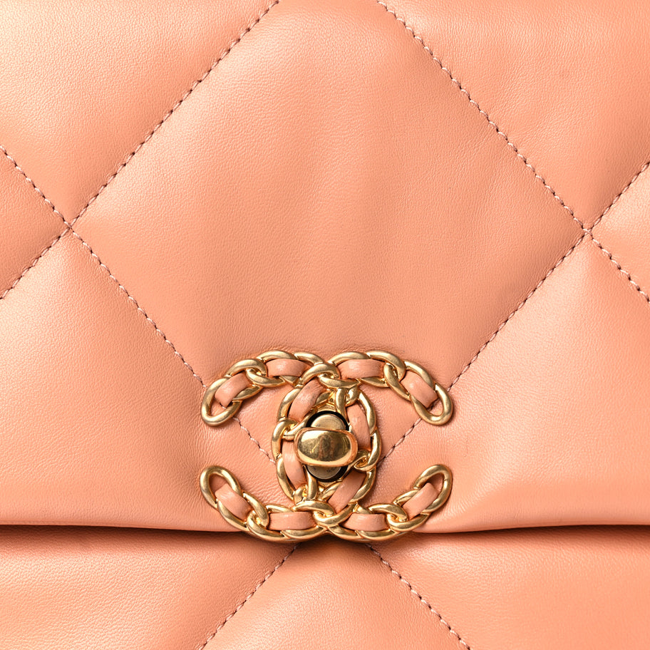 Chanel Lambskin Quilted Medium Chanel 19 Flap Beige Image 7