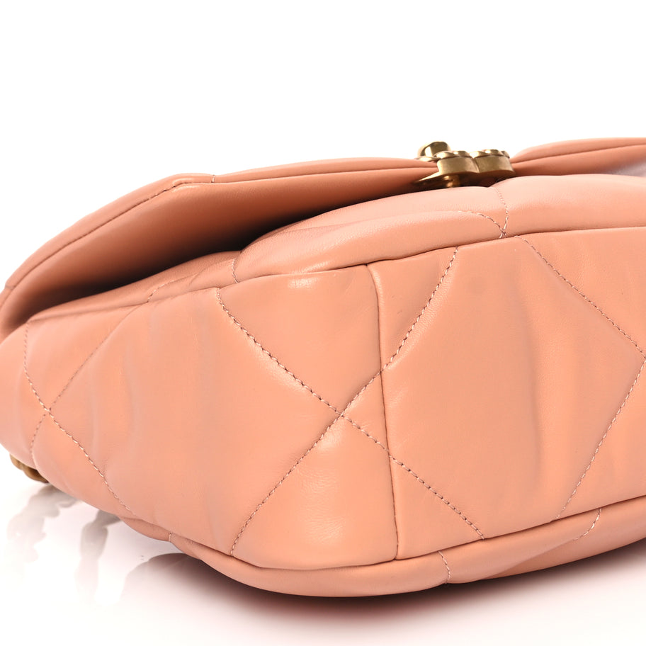 Chanel Lambskin Quilted Medium Chanel 19 Flap Beige Image 8