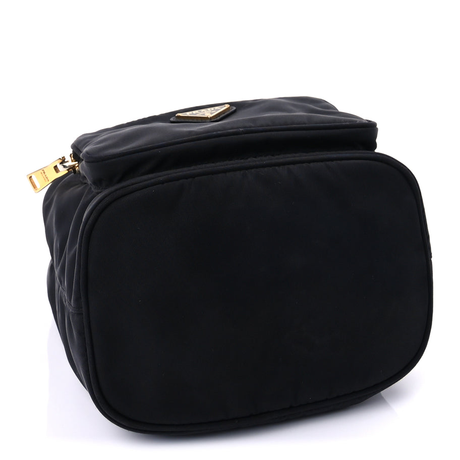 Prada Nylon Vela Saffiano Mini Bucket Crossbody Bag  Black Image 3