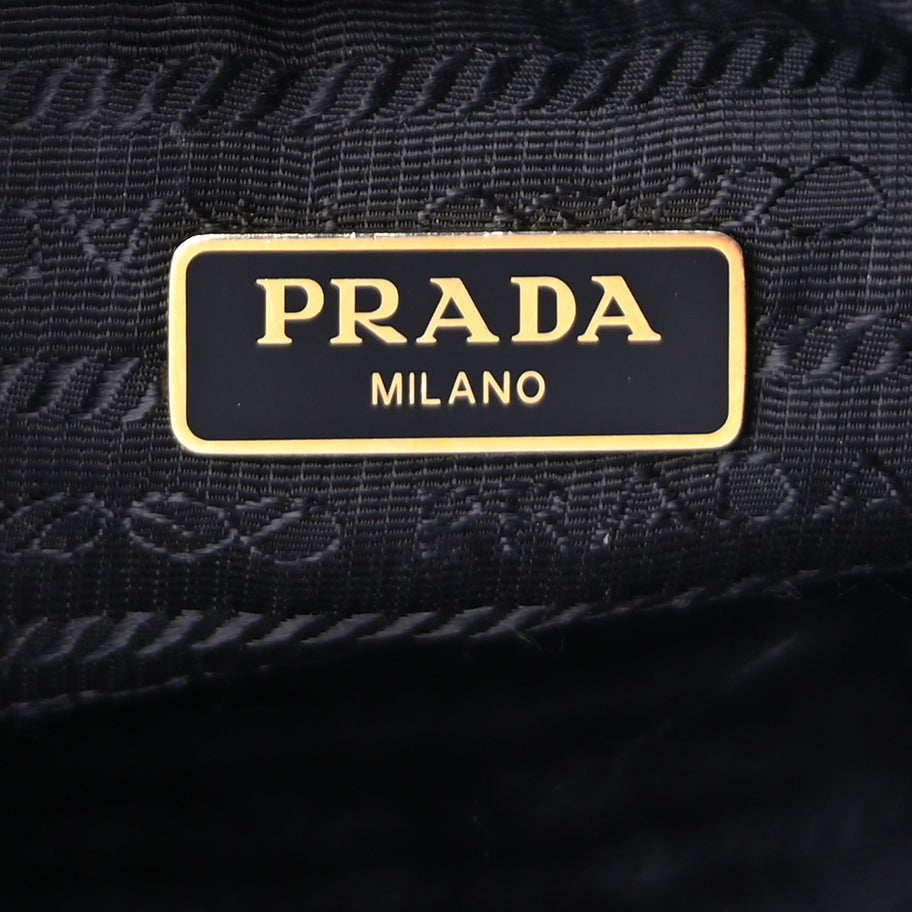 Prada Nylon Vela Saffiano Mini Bucket Crossbody Bag  Black Image 5