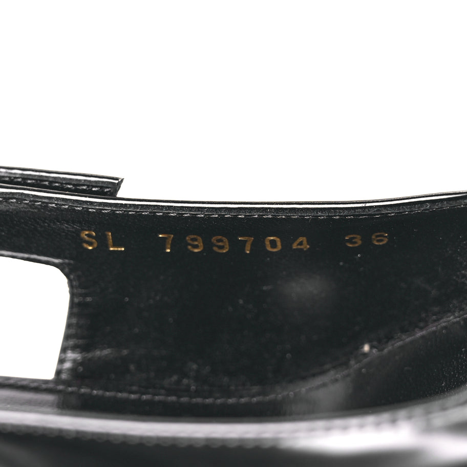 Saint Laurent Vitello Marilyn Lee 75 Slingback Pumps 36 Black Image 7