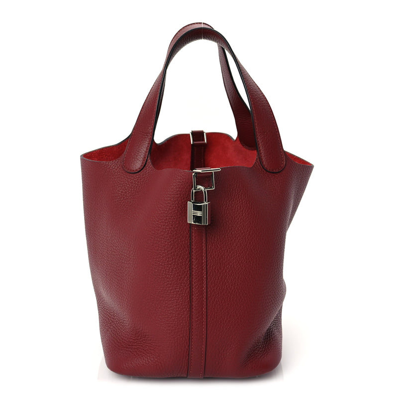  Hermes Taurillon Clemence Picotin Lock 22 MM  Rouge H