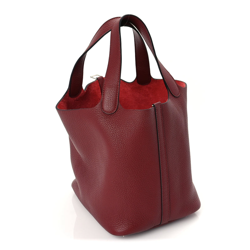  Hermes Taurillon Clemence Picotin Lock 22 MM  Rouge H