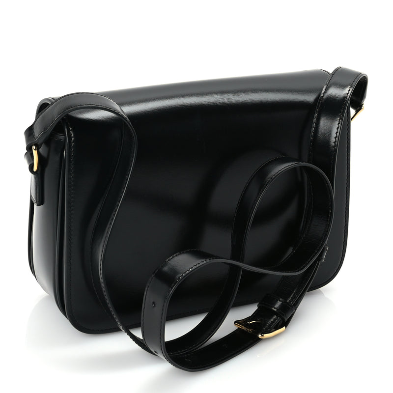  Celine Shiny Calfskin Medium Triomphe Black