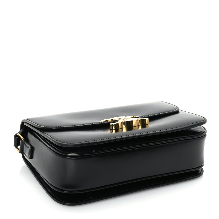 Celine Shiny Calfskin Medium Triomphe Black Image 3